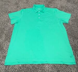 Lilly Pulitzer Men’s XL Aqua Green Performance Polo Shirt Pocket